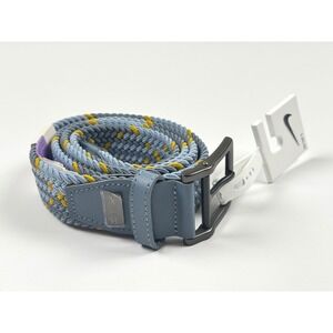 Nike G-Flex Stretch Woven Golf Belt Blue Yellow Large 40-42 New With Tags